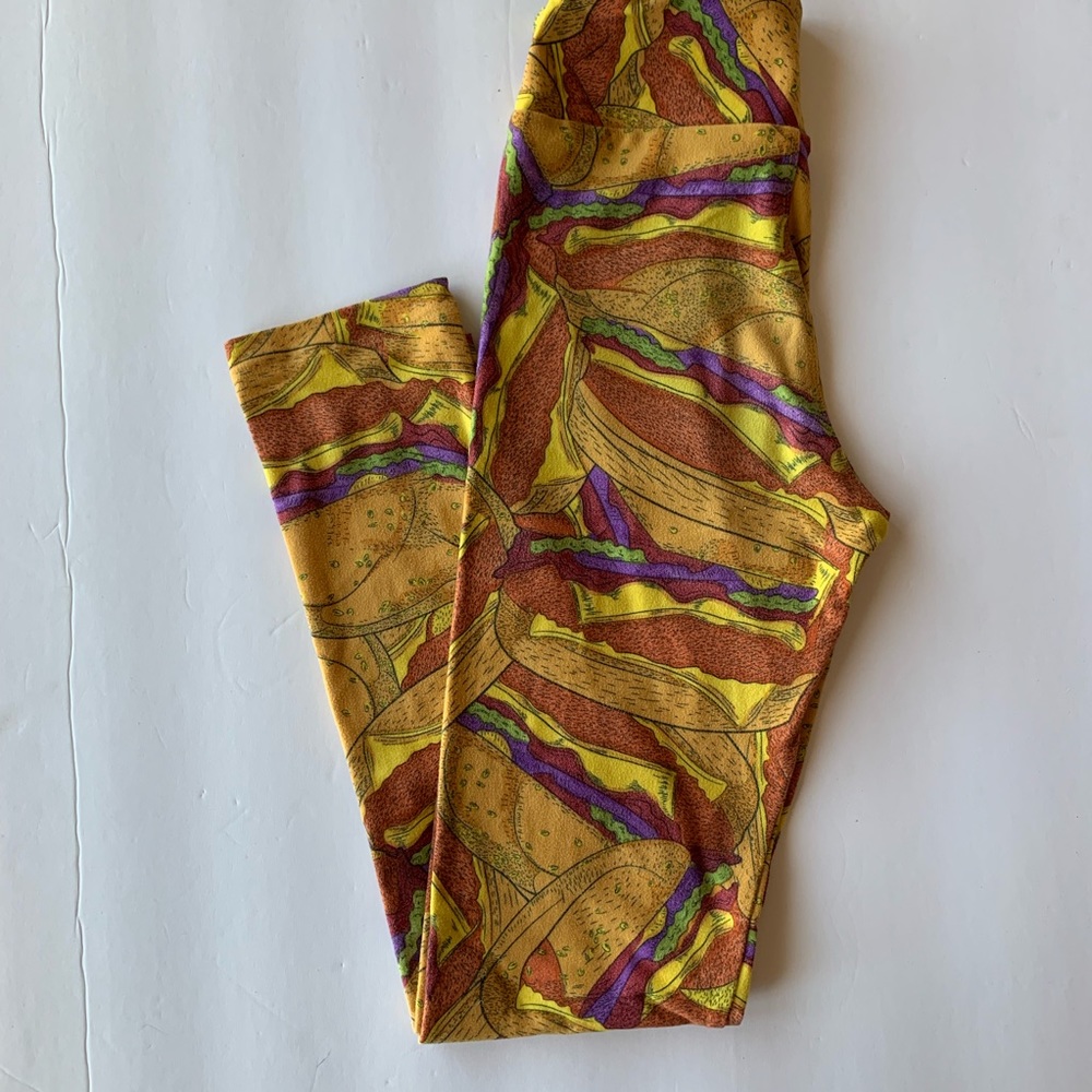 Lularoe Tween Hamburger Leggings Summer